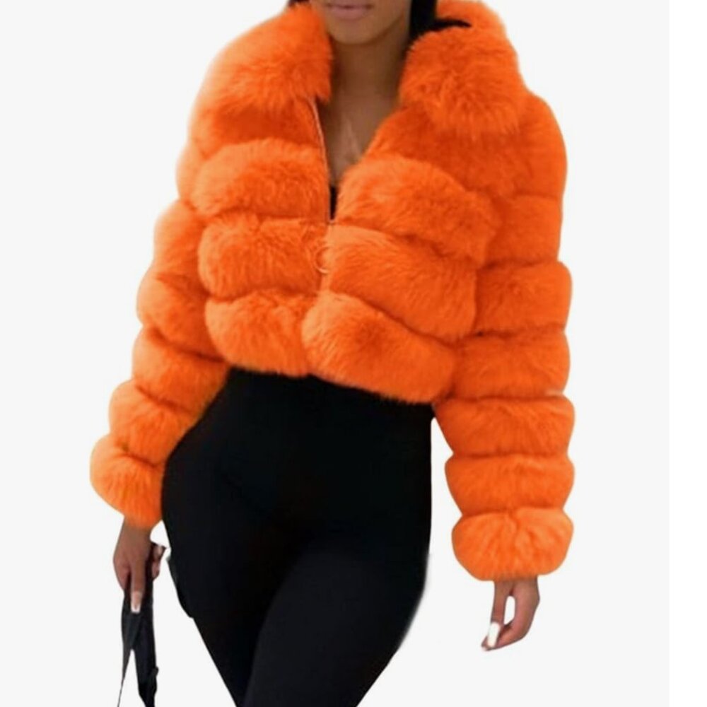 Women Fluffy Faux Fur Coat